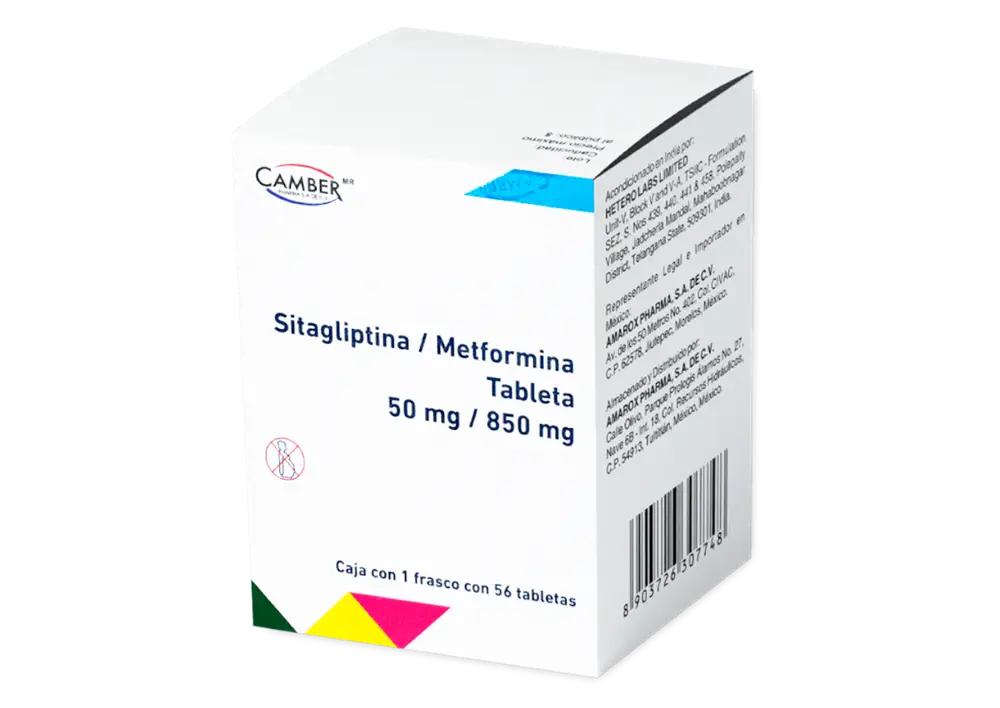 SITAGLIPTINA/METFORMINA CAMBER 50/850MG TABLETAS C/56 (GI)