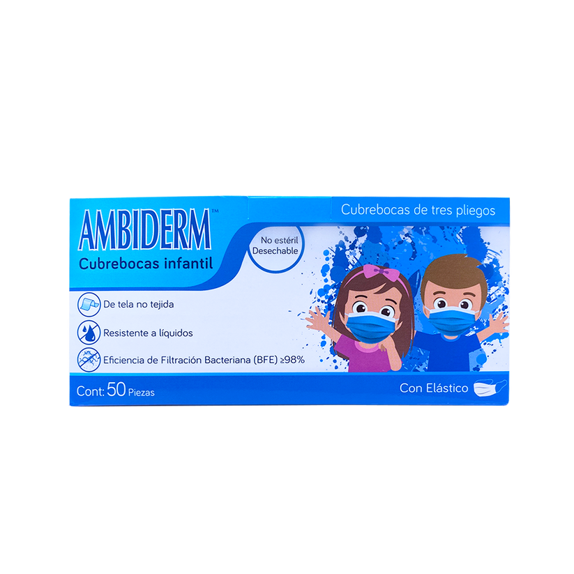 CUBREBOCAS INF AMBIDERM AZUL C/50 *