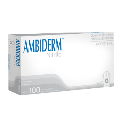 GUANTE AMBIDERM NITRILO AZUL OCEANO GRANDE C/100