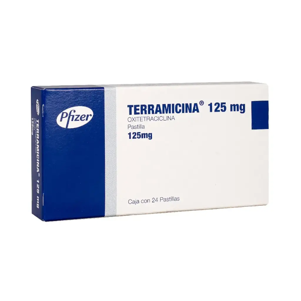 TERRAMICINA 125MG C/24 PASTILLAS