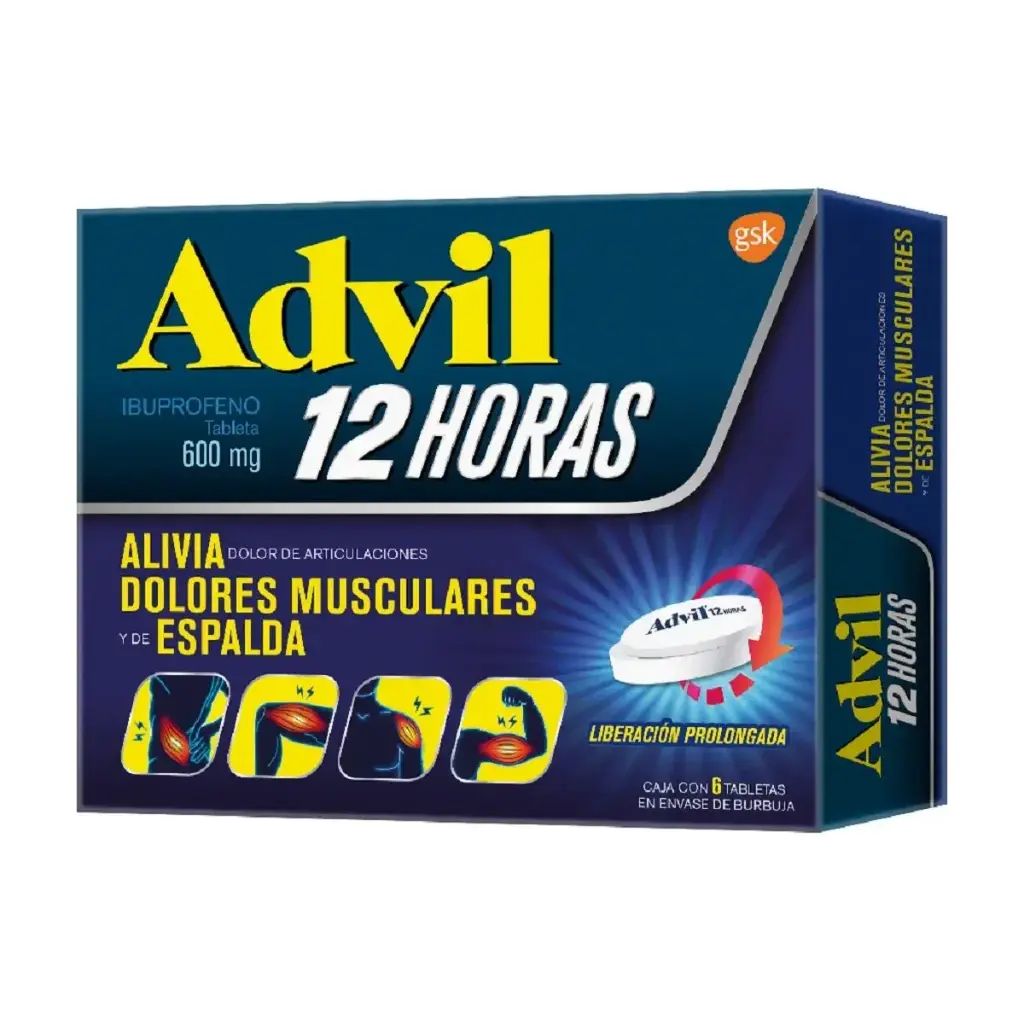 ADVIL 12H 600 MG TABLETAS CON 6