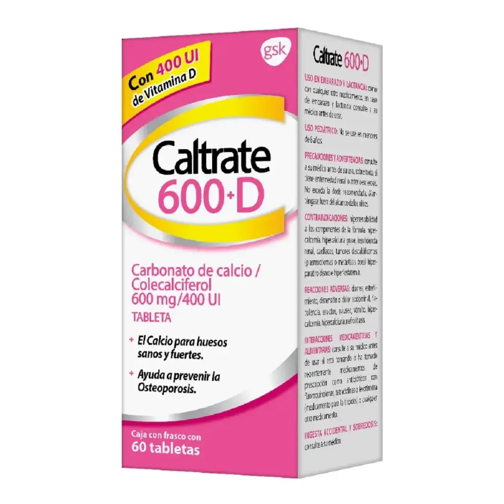 CALTRATE 600+D TABLETAS CON 60