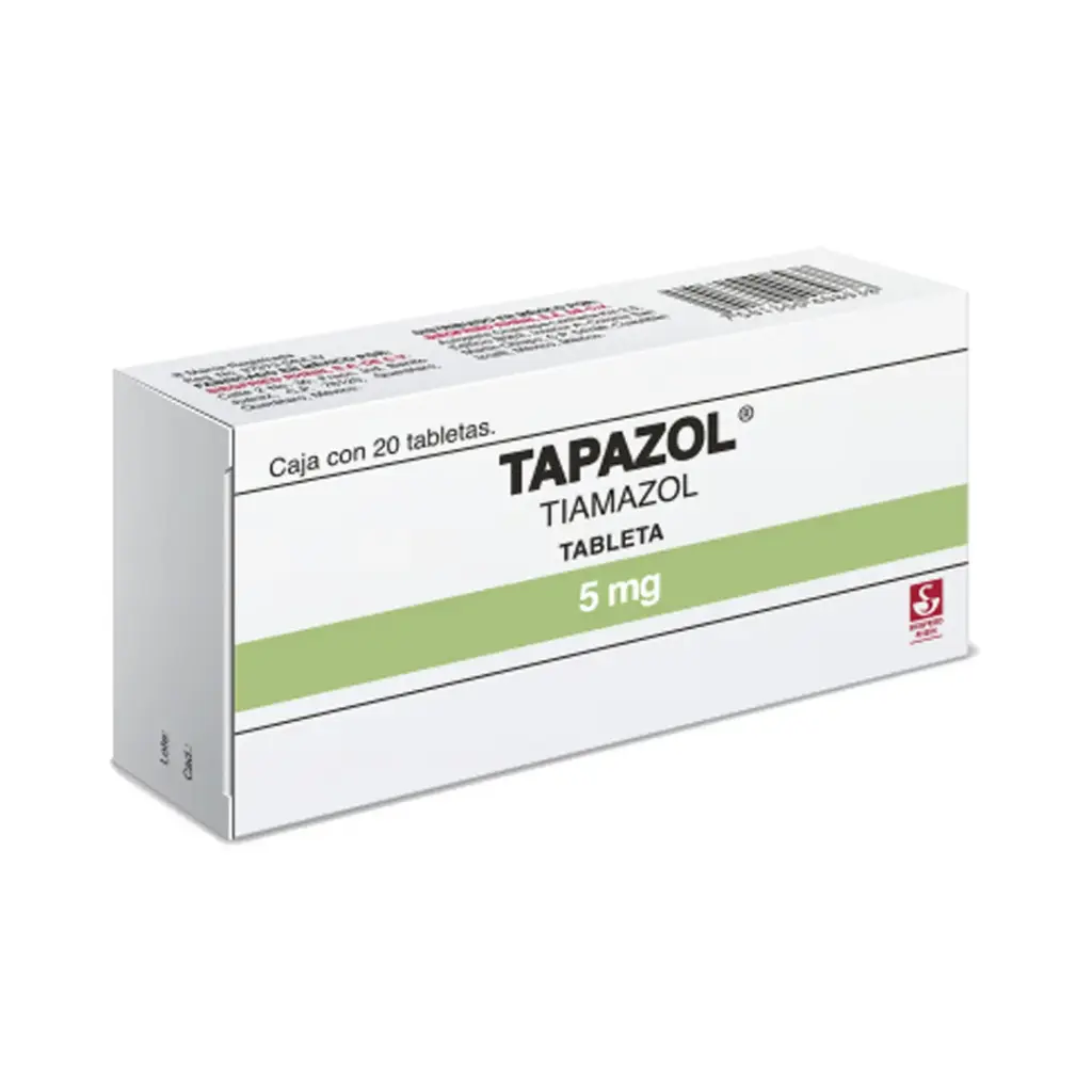 TAPAZOL 5 MG - CAJA CON 20 TABLETAS (TIAMAZOL)