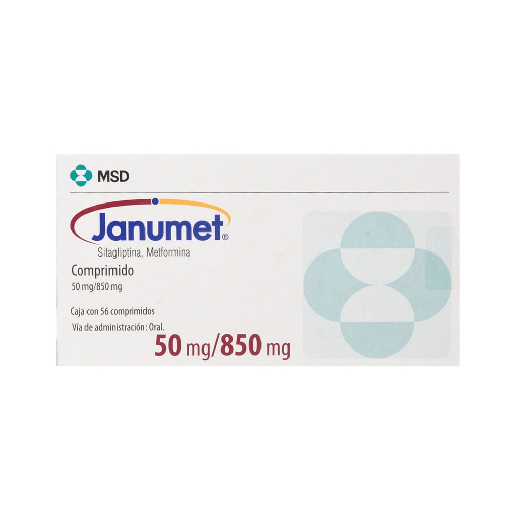 JANUMET 50/850MG COMPRIMIDOS CON 56
