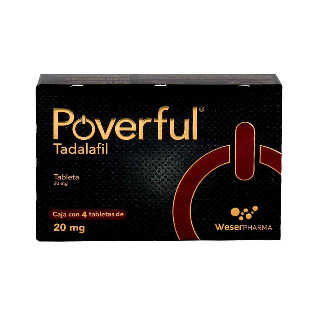 POVERFUL 20MG TABLETAS CON 4