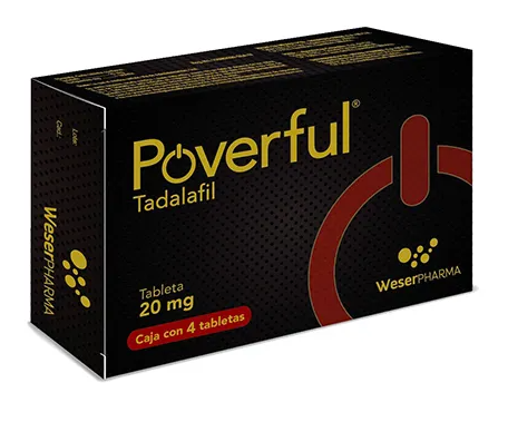 POVERFUL 20MG TABLETAS CON 4
