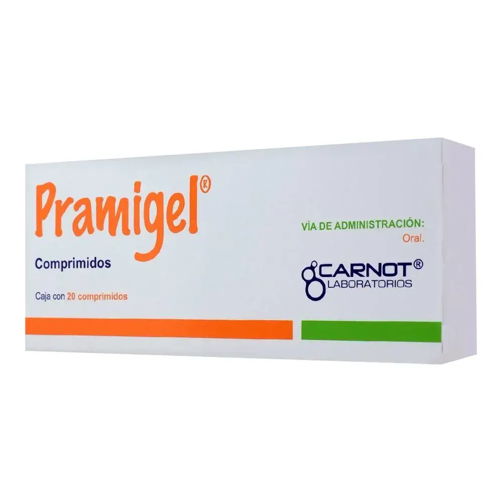 PRAMIGEL 10/200/50MG COMPRIMIDOS CON 20