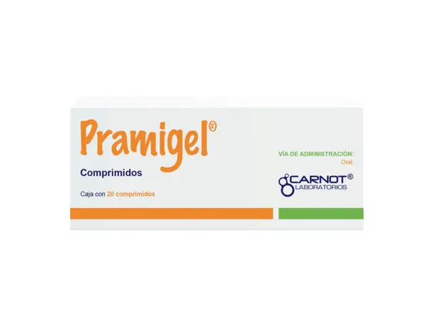 PRAMIGEL 10/200/50MG COMPRIMIDOS CON 20