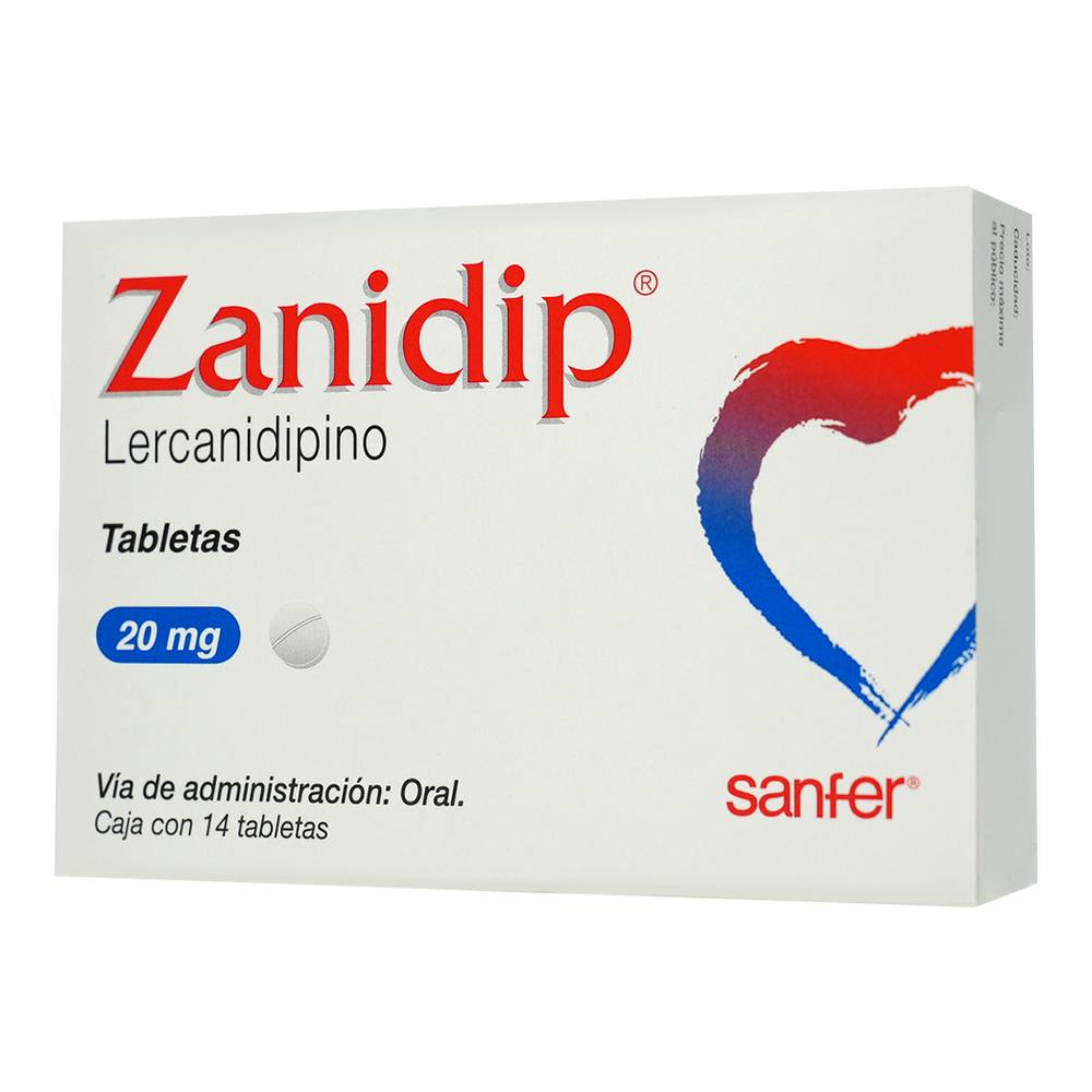 ZANIDIP 20MG TABLETAS CON 14