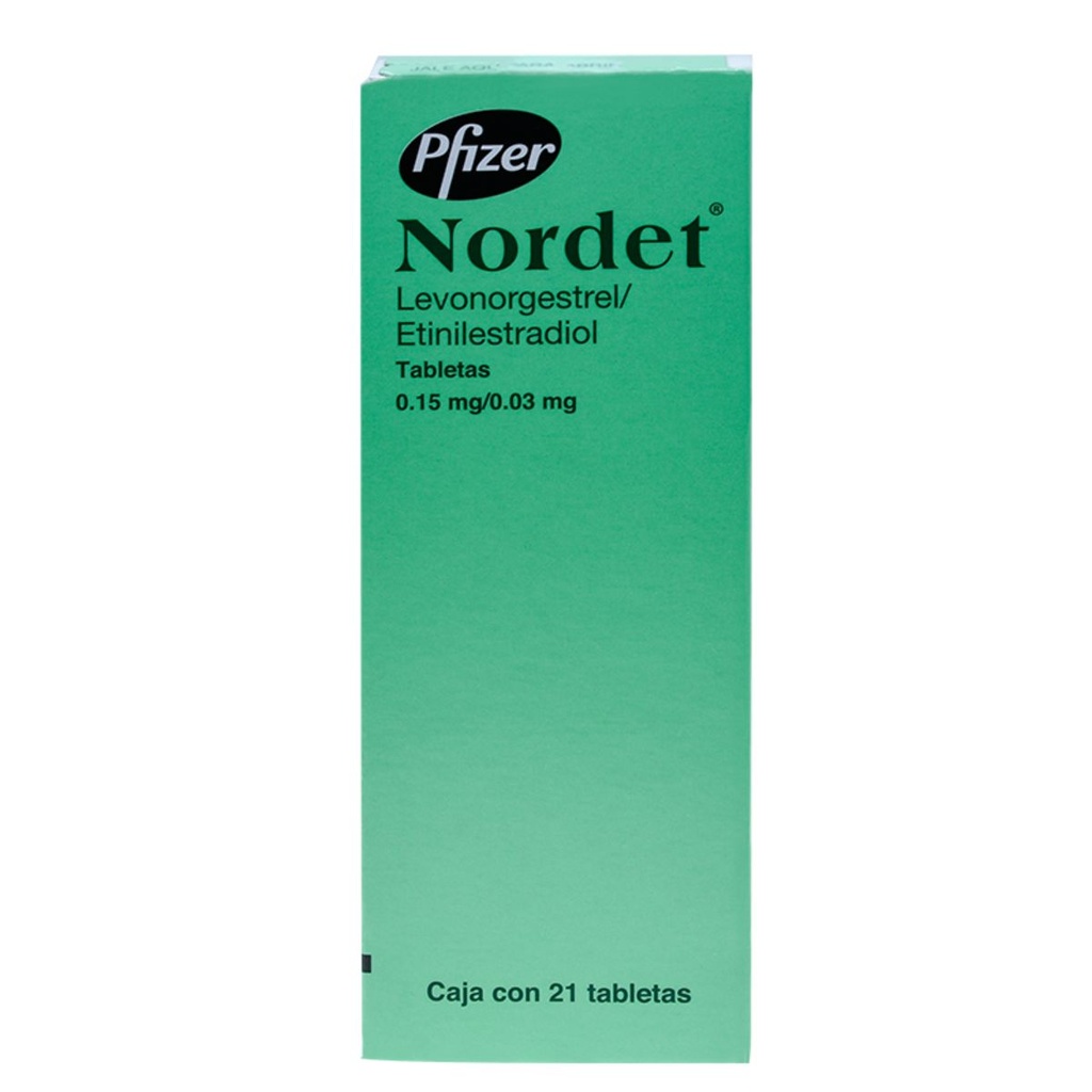 NORDET 0.15/0.03MG GRAGEAS CON 21