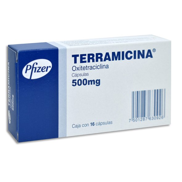 TERRAMICINA 500MG CAPSULAS C/16