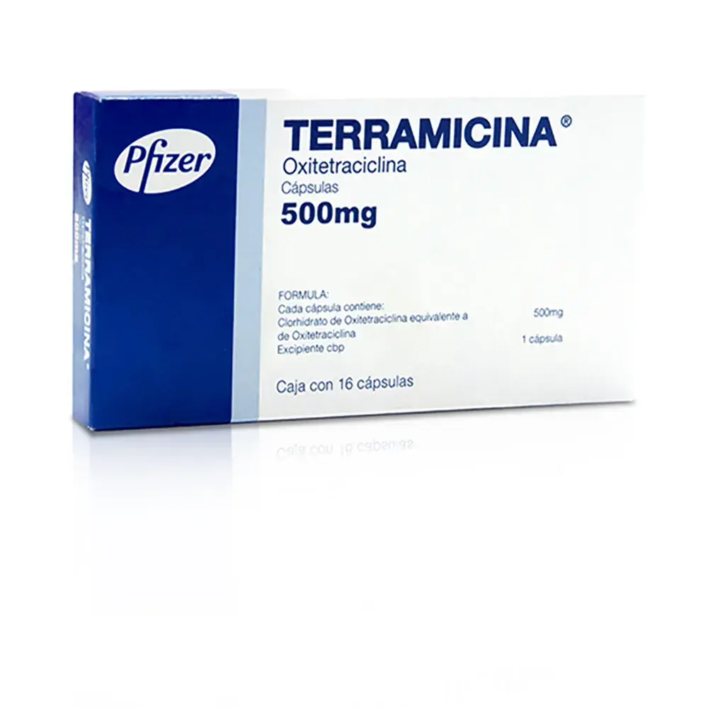 TERRAMICINA 500MG CAPSULAS CON 16