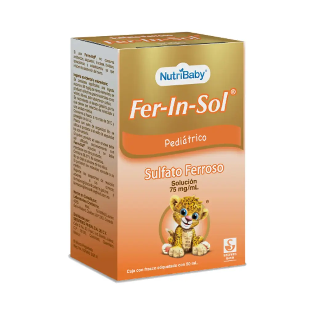 FER-IN-SOL PEDIÁTRICO 75 MG - FRASCO CON GOTERO DE 50 ML (HIERRO)