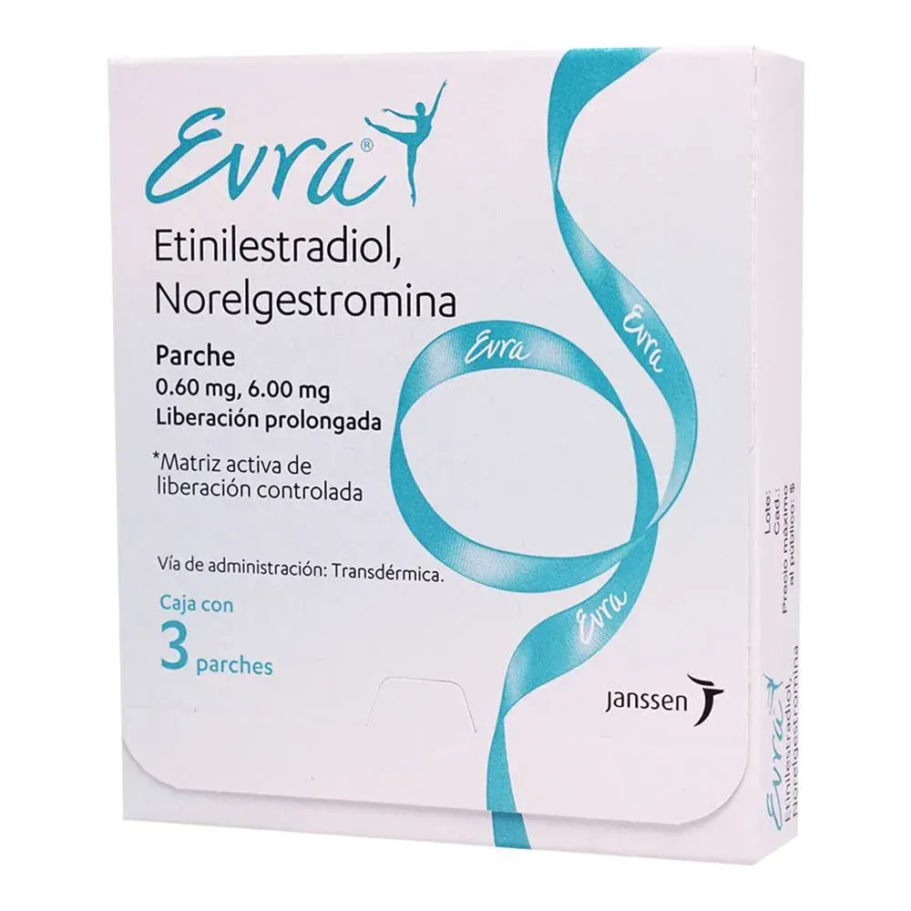 EVRA 0.60MG/6.00MG PARCHES CON 3