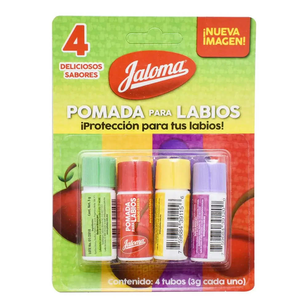 POMADA LABIAL JALOMA V/SAB BLIST CON 4
