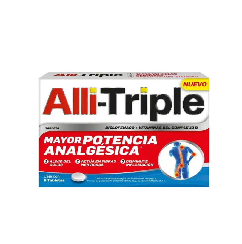 ALLI-TRIPLE 50/.25/50/50MG 6 TABLETAS