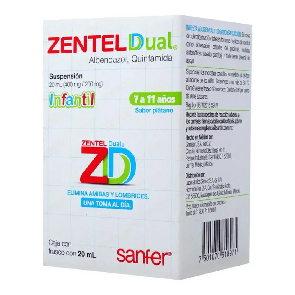 ZENTEL DUAL 400/200MG SUSPENSION 20ML