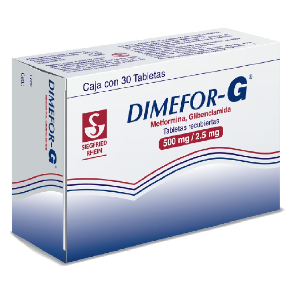 DIMEFOR G 500/2.5MG TABLETAS CON 30