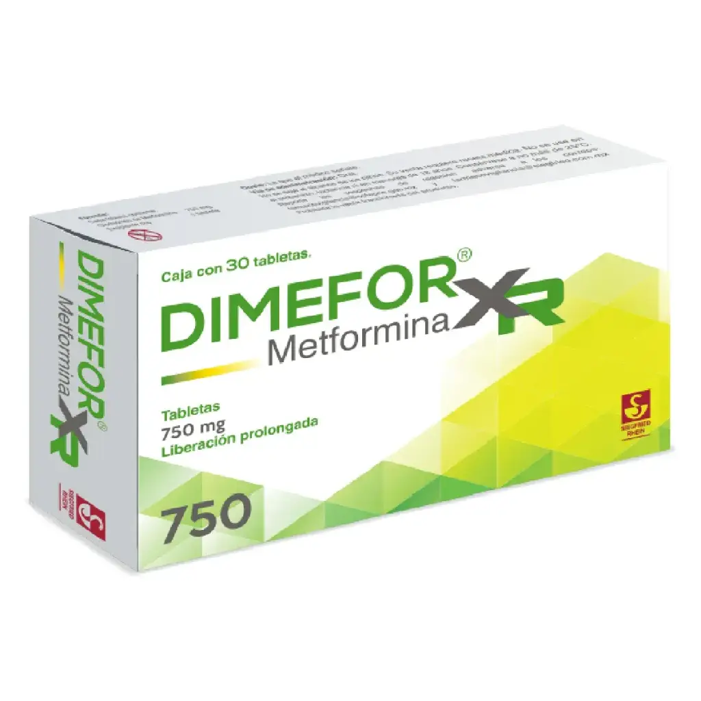 DIMEFOR XR 750MG TABLETAS LP CON 30