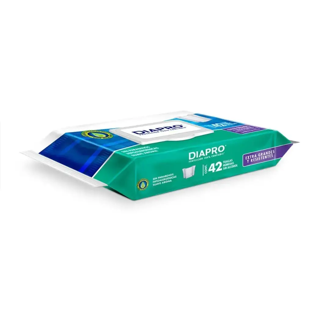 TOALLAS DIAPRO HUMEDAS CON ALOE ADULTO CON 42 PZ