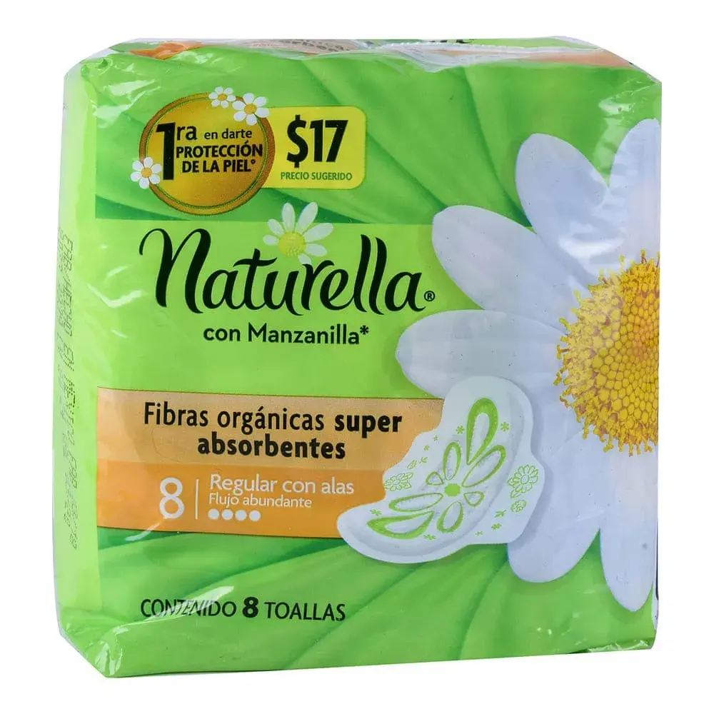 TOALLAS SANIT NATURELLA MZNLLA CON A CON 8