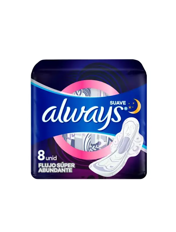 ALWAYS TOALLAS NOCTURNAS SUAVE CON ALAS CON 8