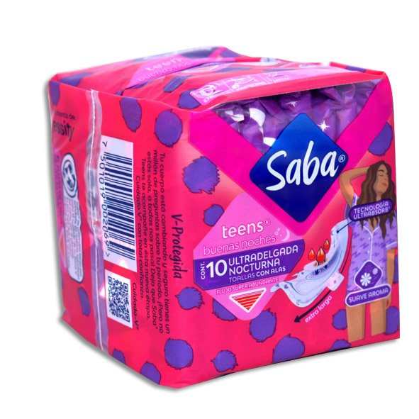 TOALLAS SABA TEENS NOCTURNA C/ALAS C/10