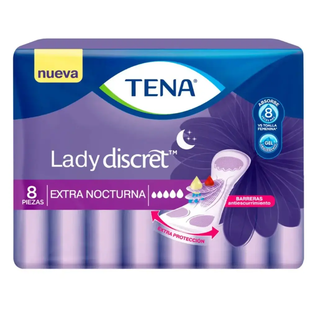 TOALLAS SANIT TENA LADY NOCTU CON 8