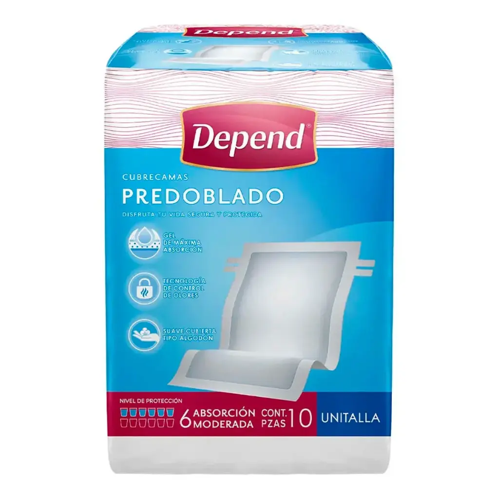 CALZON DEPEND PROTECTOR PREDOBLADO CON 10