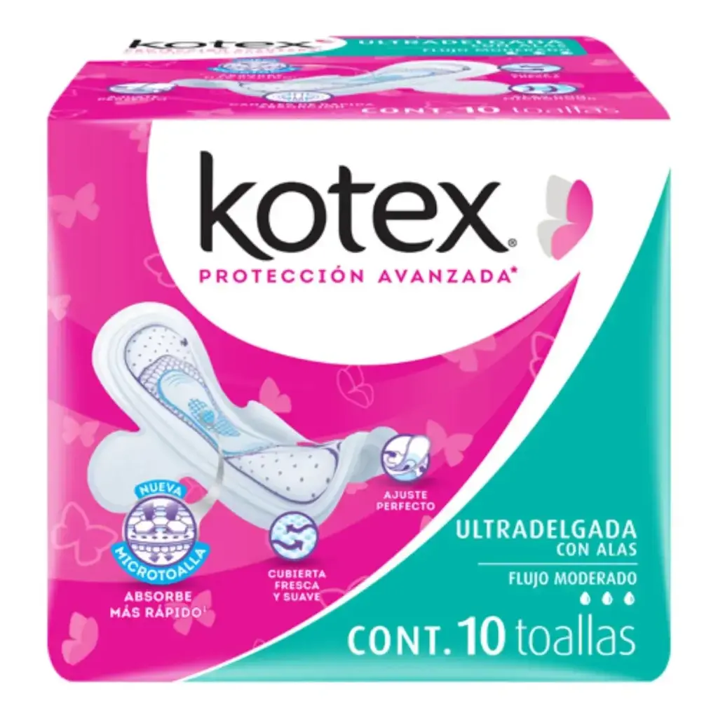 KOTEX TOALLAS ULTRA-DELG CON ALAS CON 10