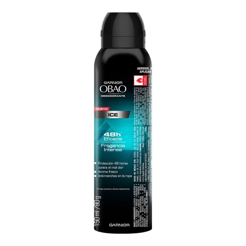 DESODORANTE OBAO AEROSOL ICE 150ML