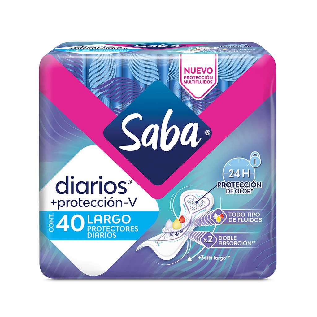 PANTY PROTECTOR SABA DIARIOS PROTECTOR LARGO CON 40