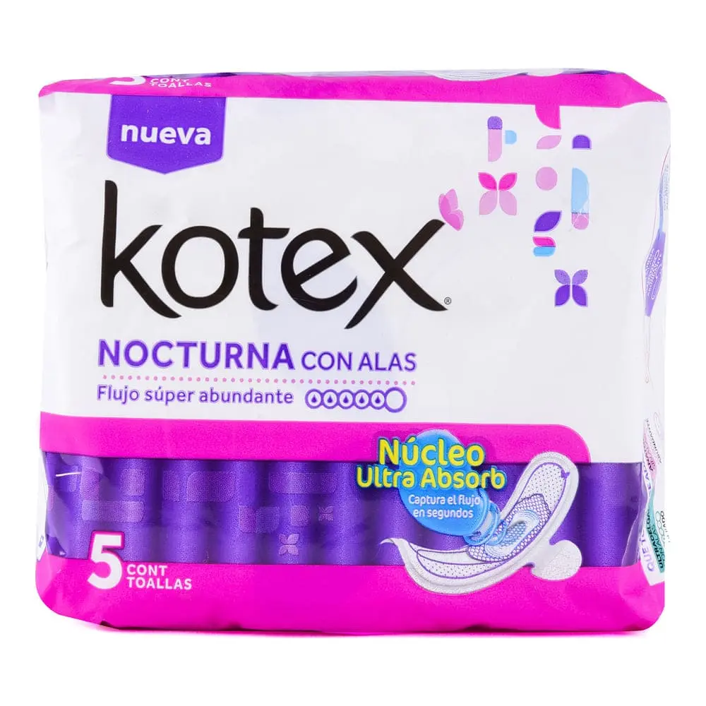 TOALLAS SANIT KOTEX NAT FLEX NOCTURNO CON 5