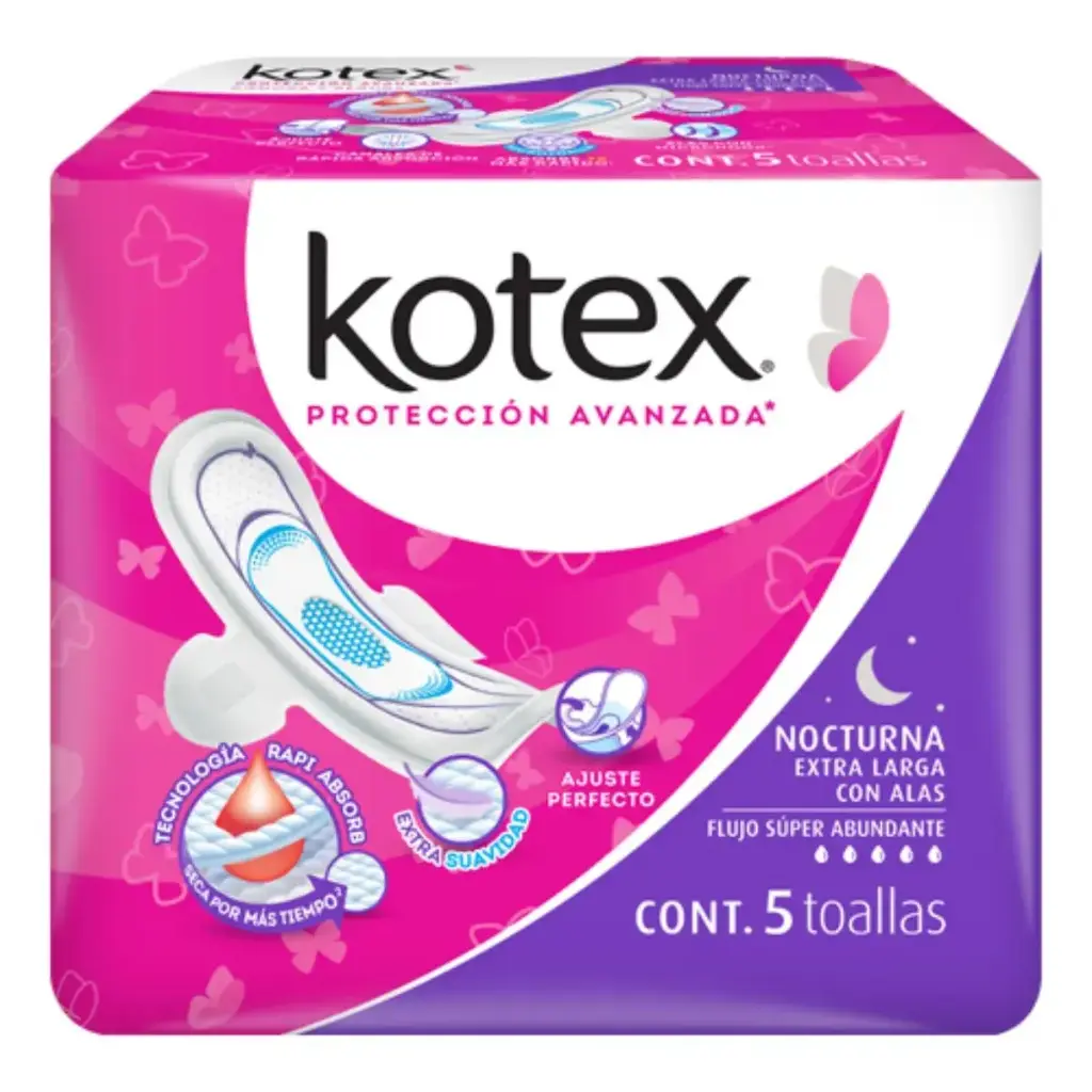 TOALLAS SANIT KOTEX NAT FLEX NOCTURNO CON 5