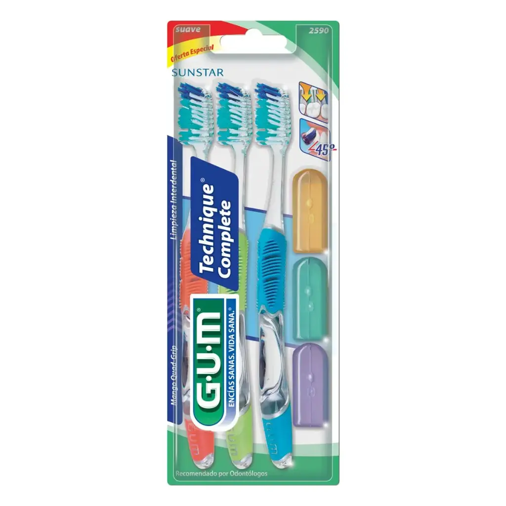 CEPILLO DENTAL GUM TECHNI CON 3+3CAPUCHON