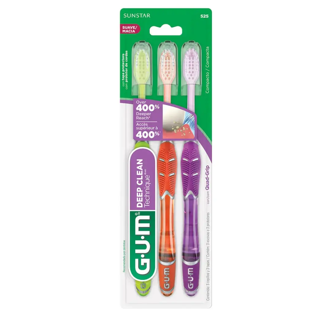 CEPILLO DENTAL GUM TECHNI CON 3+3CAPUCHON