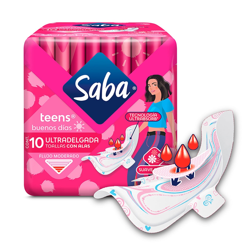 TOALLAS SABA TEENS CON ALAS CON 10