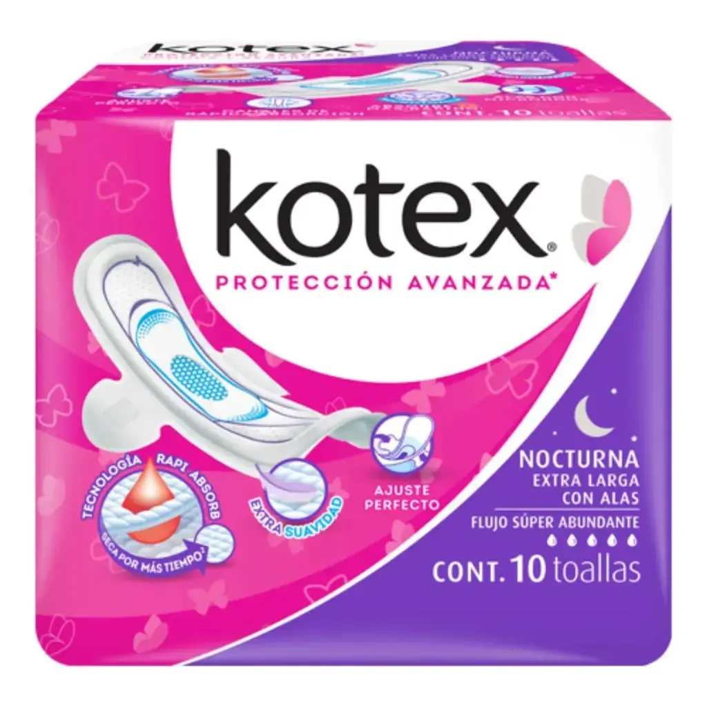 TOALLAS SANIT F-SOFT KOTEX NOCTURNA CON 10