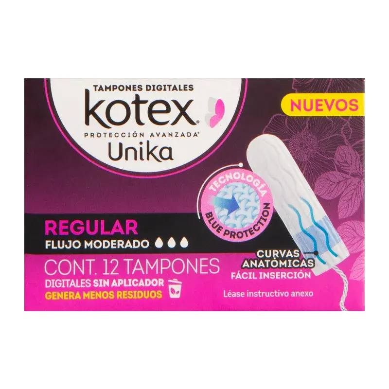 TAMPONES KOTEX UNIK REGULAR CON 12