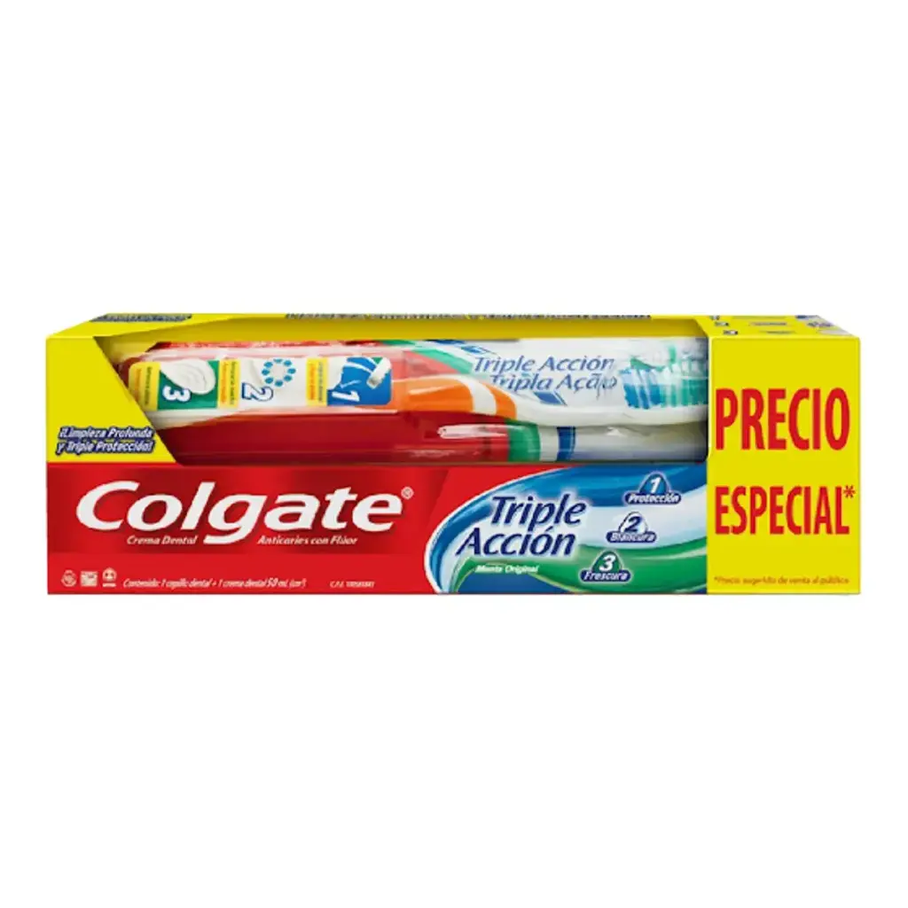 COLGATE CEPILLO DENTAL TRIPLE ACCION PASTA DENTAL 50ML