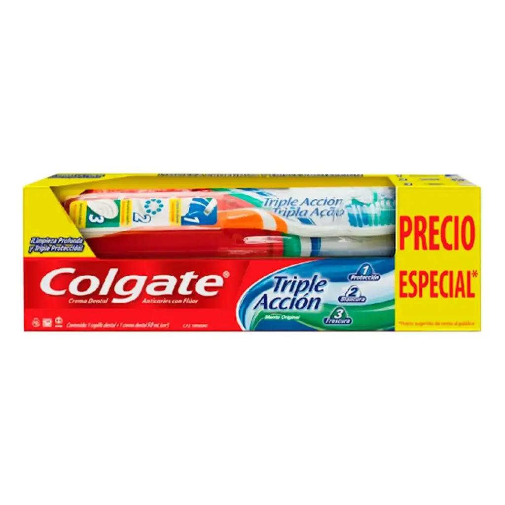 COLGATE CEPILLO DENTAL TRIPLE ACCION PASTA DENTAL 50ML