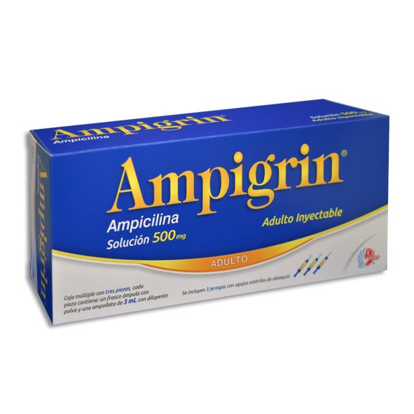 AMPIGRIN ADULTO 500MG INYECTABLE C/3 (GI)