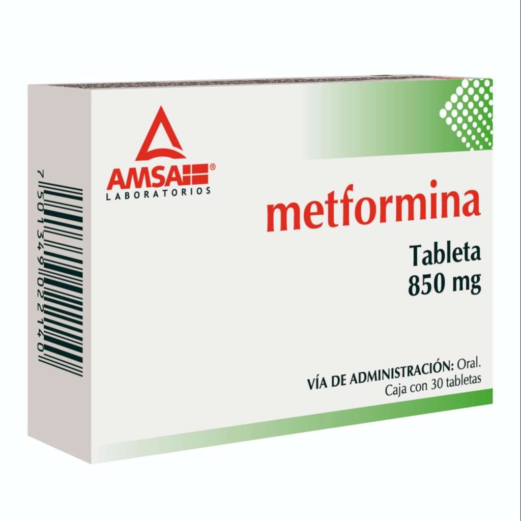METFORMINA AMSA 850MG TABLETAS CON 30 (GI)