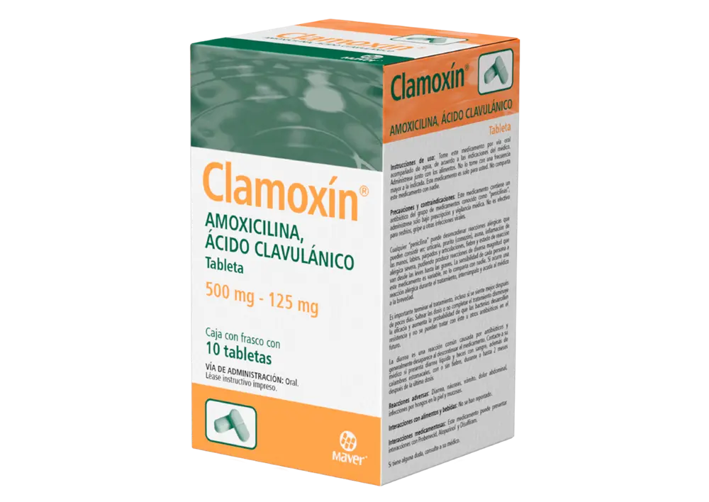CLAMOXIN 500/125MG TABLETAS CON 10 (GI)