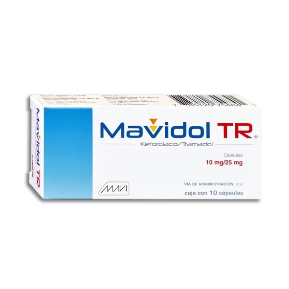 MAVIDOL TR 10/25MG CAPSULAS C/10 (GI)