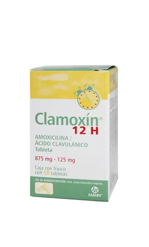 CLAMOXIN 12H 875/125MG TABLETAS CON 10 (GI)