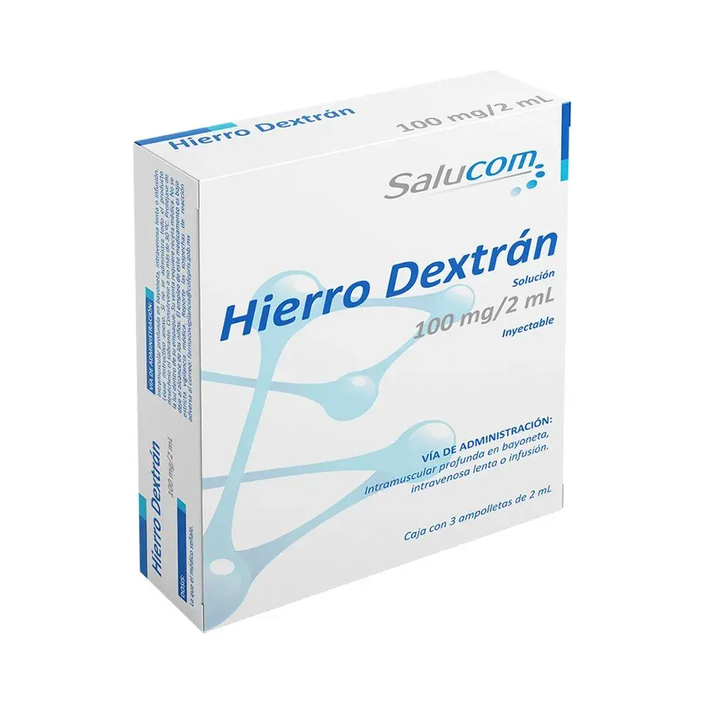 HIERRO DEXTRAN SALUCOM 100MG/2ML AMPULA CON 3 (GI)