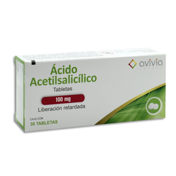 ACIDO ACETILSALICILICO AVIVIA 100MG TABLETAS C/30 (GI)