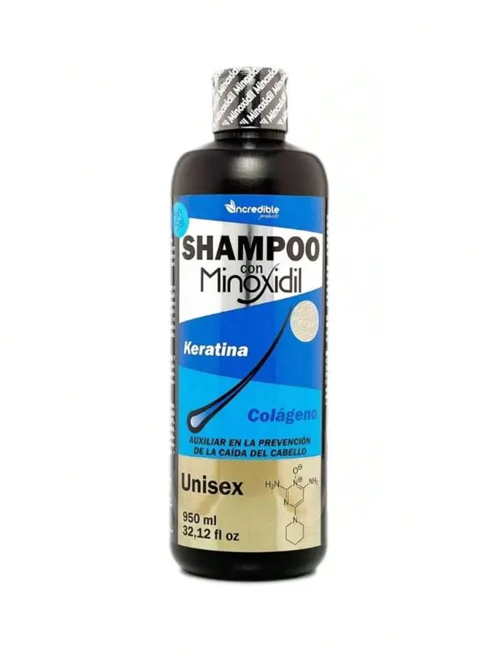 SHAMPOO MINOXIDIL UNISEX CON KERATINA Y COLAGENO 950ML