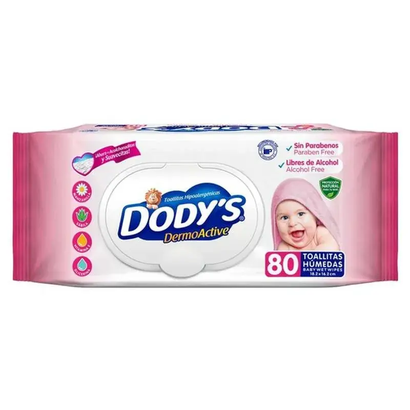TOALLAS HUMEDAS DODYS ROSA CON 80
